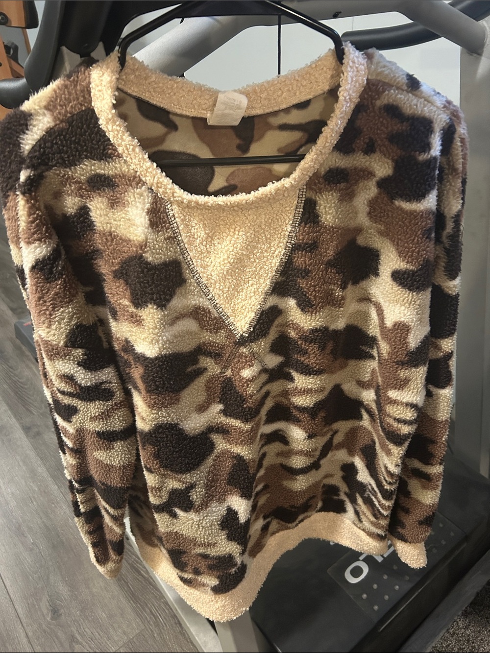 7th Ray Brown Camo Sherpa Pullover Sweater